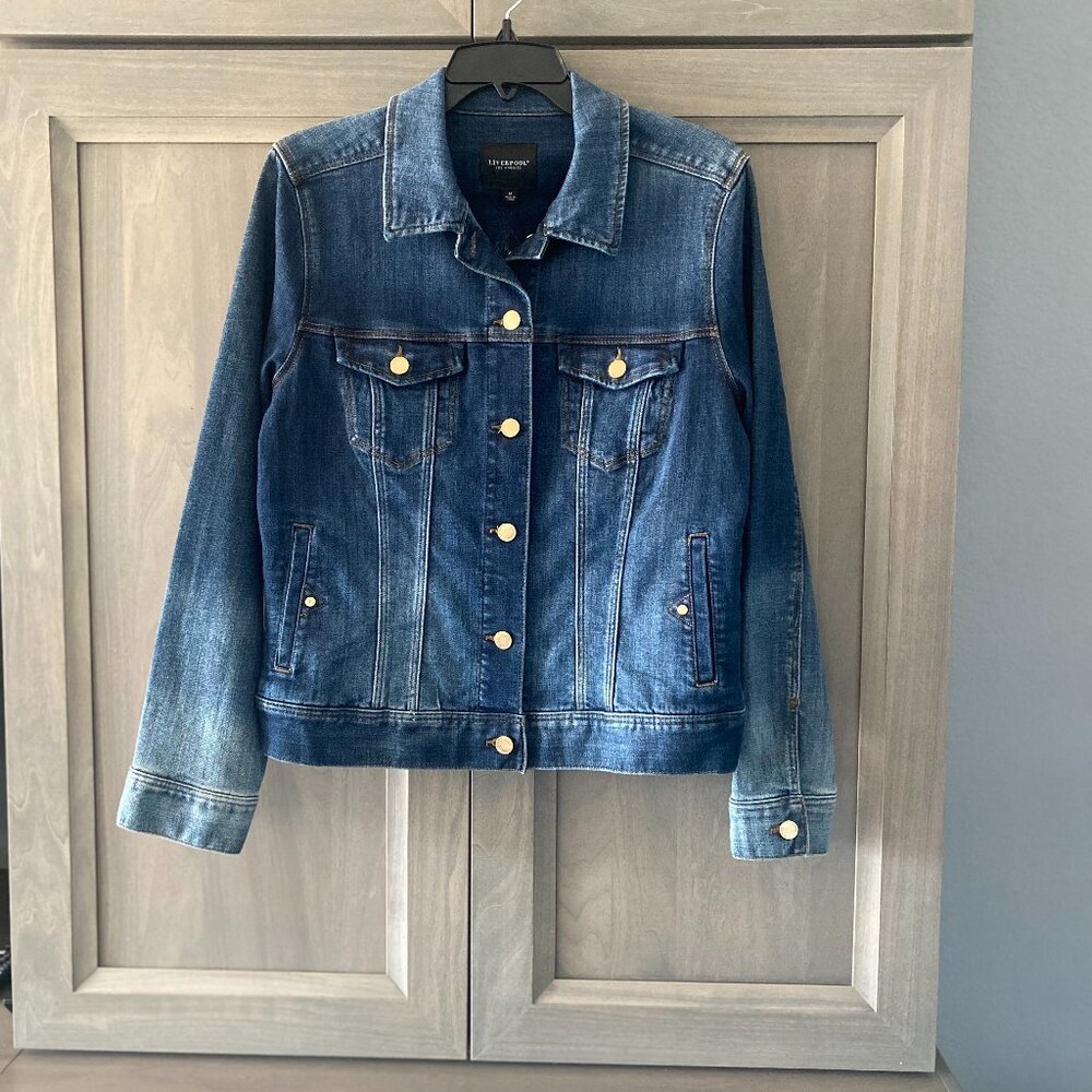 Liverpool, Los Angeles Classic Denim Jacket - Eco, Size M, Color Glenrock